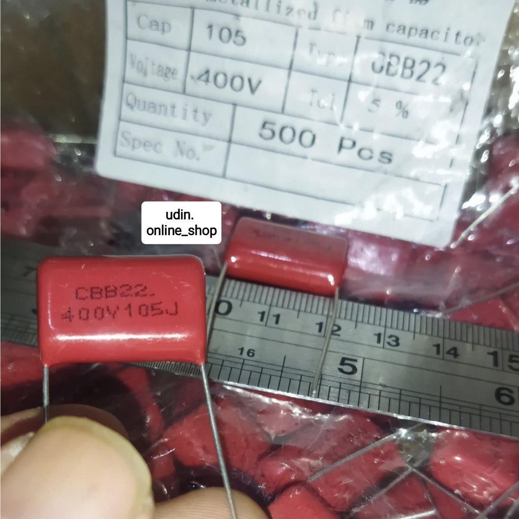 [10pcs] MILAR 105J / 400V | Milar 105 J / 400 Volt Merah cbb