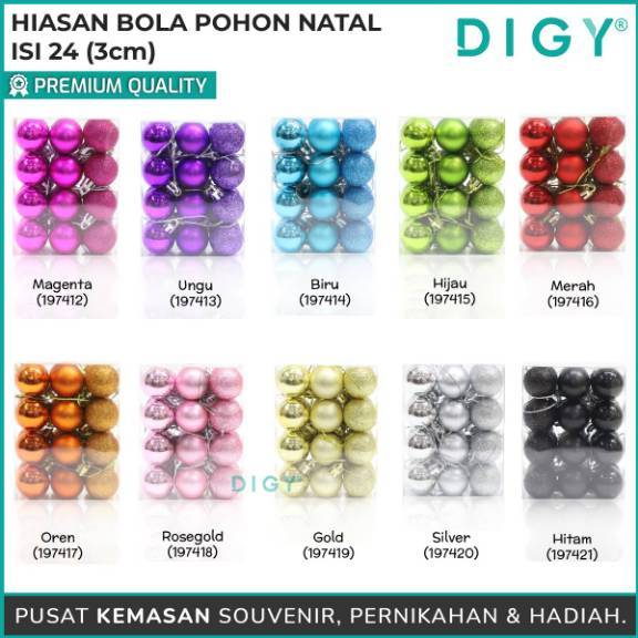 DIGY Hiasan Bola Pohon Natal / Dekorasi Pohon Natal / Hiasan Natal / Dekorasi / Hiasan Souvenir Bola