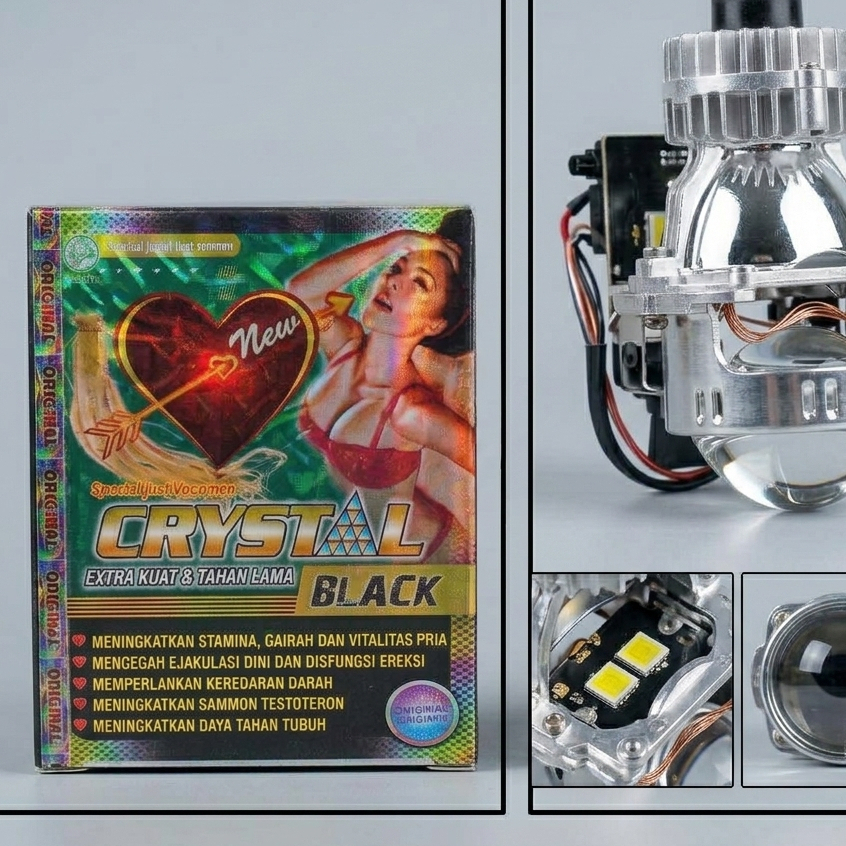 Lampu LED BIP projektor Crystal Black untuk motor SERBOOK