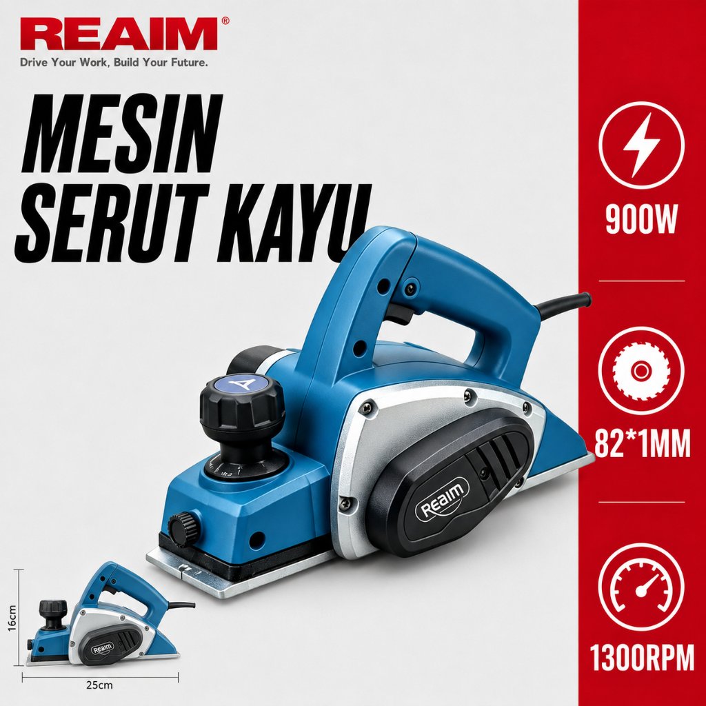 Mesin Serut Kayu Modern 500W Pasah Kayu Listrik 82mm untuk Tukang Kayu