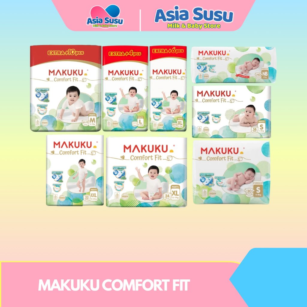 [KEMASAN BARU] MAKUKU SAP DIAPERS COMFORT FIT TAPE NB32 S30 / PANTS M28 L26 XL24 XXL22 M42 L40 XL38