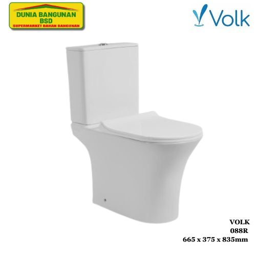 VOLK 088R Kloset Duduk Volk Putih Toilet Duduk Closet Two Piece 088R With Rimless Washdown