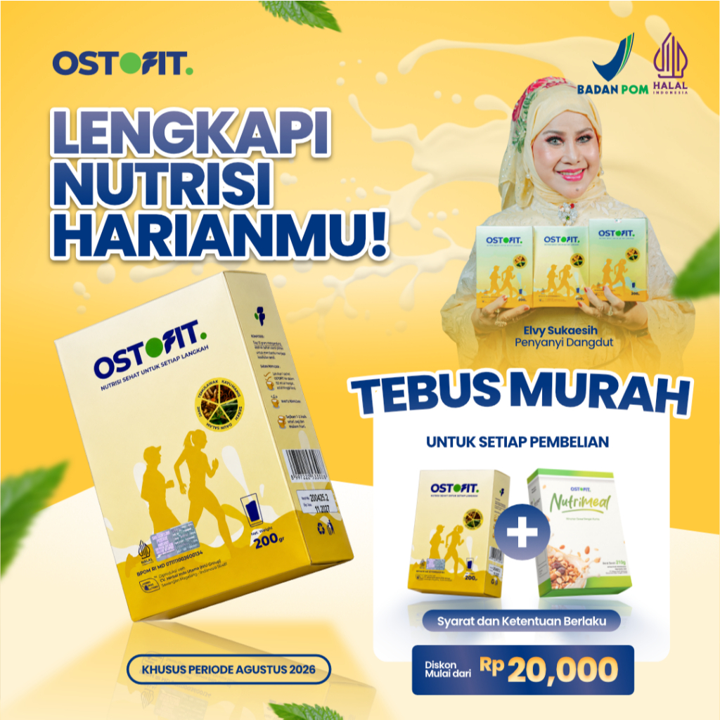 OSTOFIT ORIGINAL - Susu Nyeri Sendi Tinggi Kalsium 200gr Halal BPOM