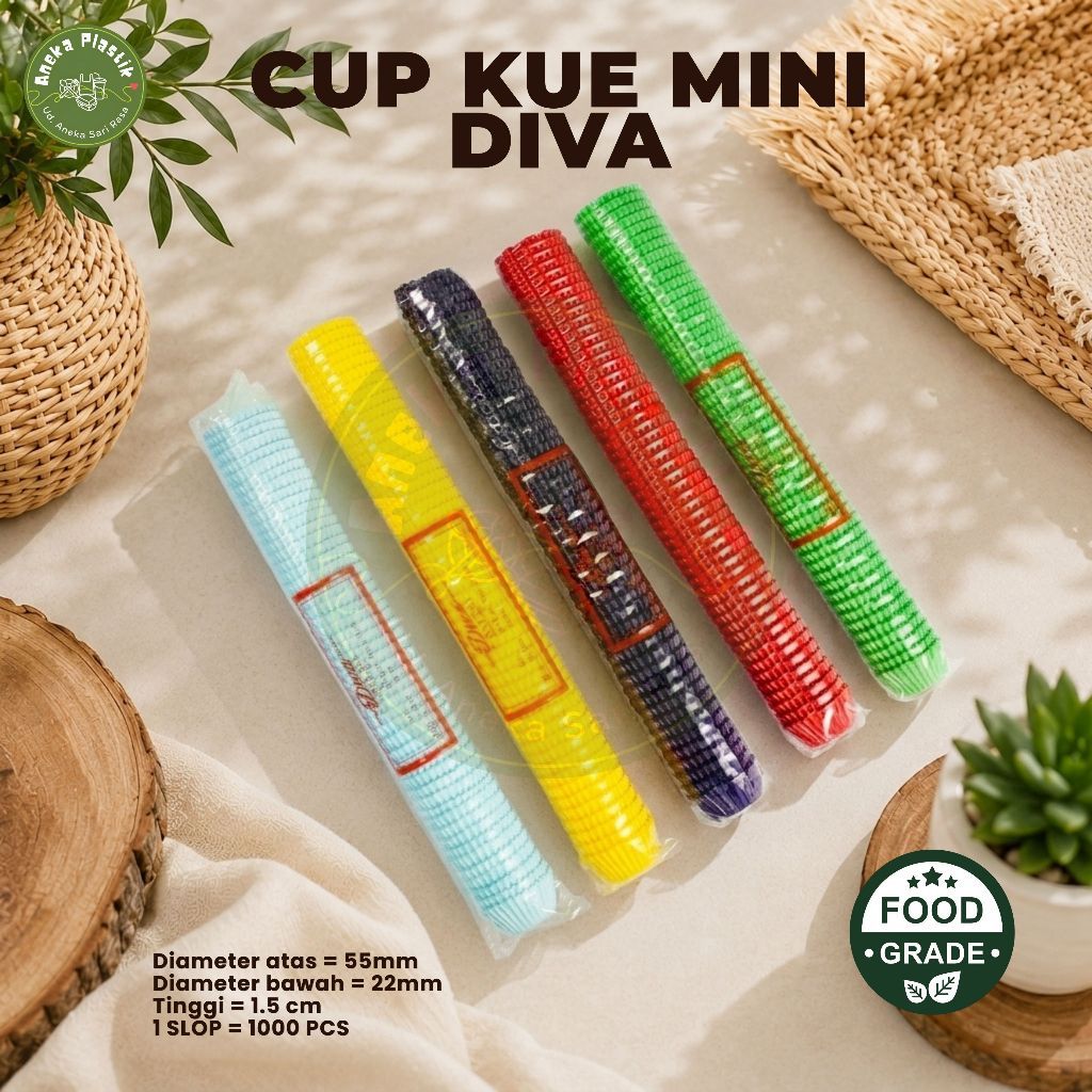 Cup Kue Kertas Kecil Anti Minyak | Paper Cake Cup DIVA | Cup Kue Mini | Cup Cookies