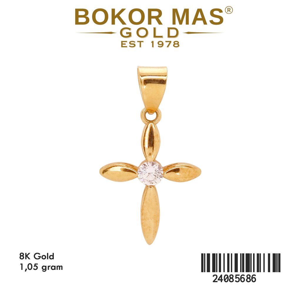 Liontin Salib Permata Emas 375 8K 24085686 - BokorMas Gold