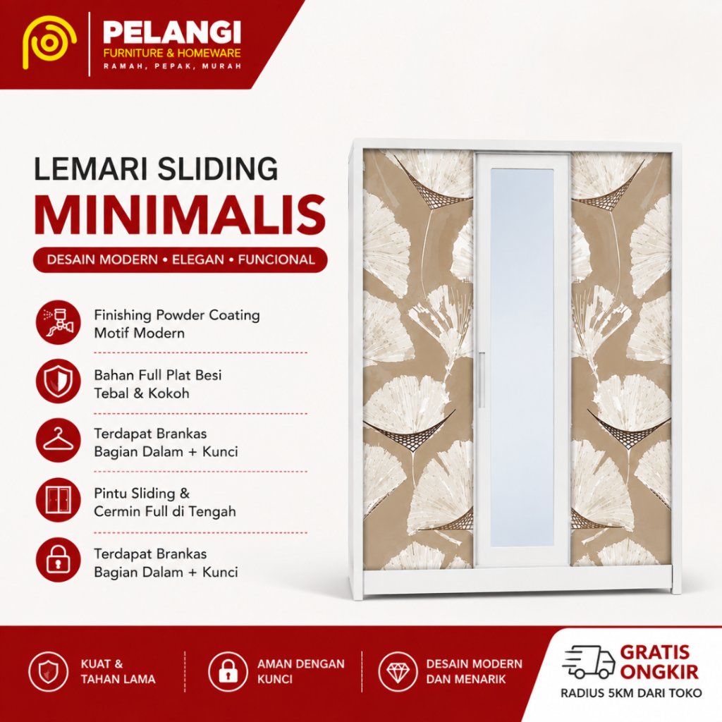 Lemari Besi Importa Okelo JM S04 A/B/C l Lemari Besi Okelo l Lemari Besi Sliding Minimalis