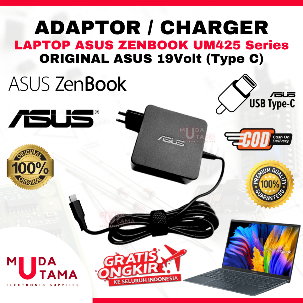 Adaptor Charger Laptop ASUS Zenbook UM425 Series USB Type C - Adaptor Laptop ASUS Zenbook UM425 Seri