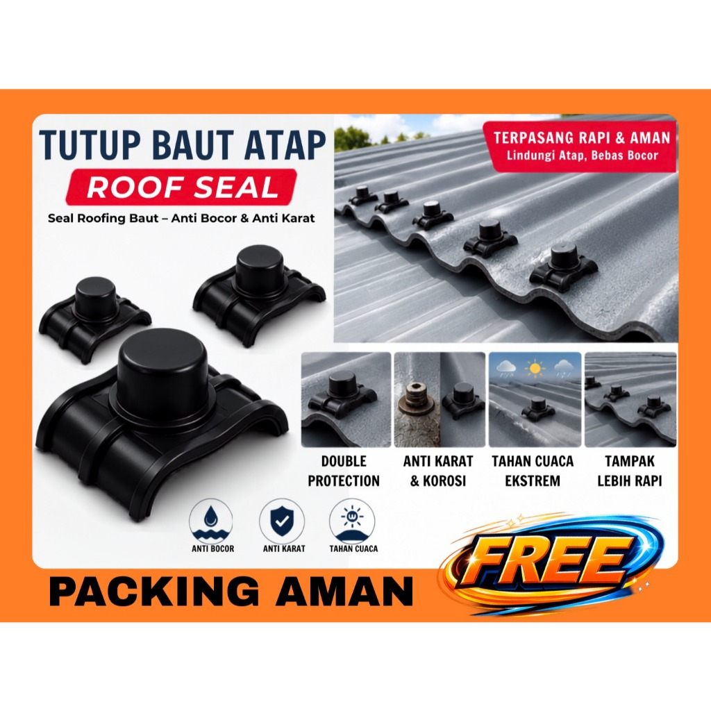 Tutup Baut Roofing Cap Dop atap spandek isi 20 pcs - Penutup Baut Roofing Plastik Pelindung Kuat Tah