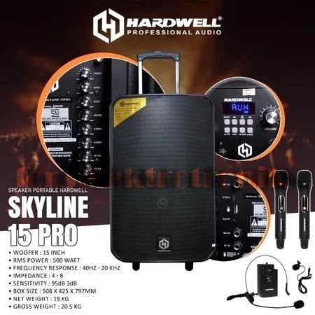 Speaker Portable Hardwell Skyline 15 Pro Original Speaker Portable Hardwell 15inch