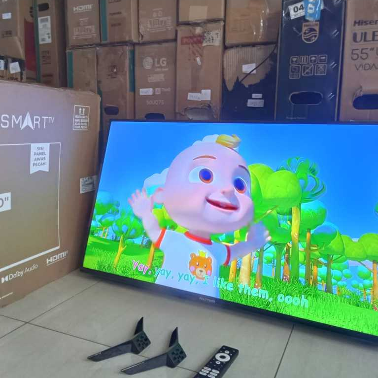 TV LED POLYTRON SMART 40 INC BISA YOUTUBE SIAP PAKAI TANPA STB MASIH ORI SEGEL (278J6)
