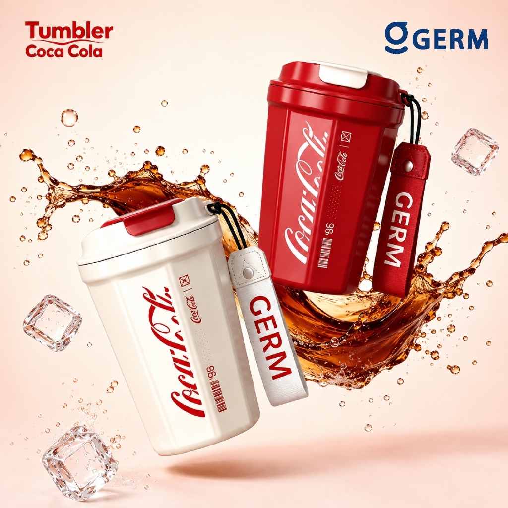 GERM×Coca-Cola 390ML Termos Cup cangkir kopi untuk mobil berbahan baja tahan karat S31603 dengan iso