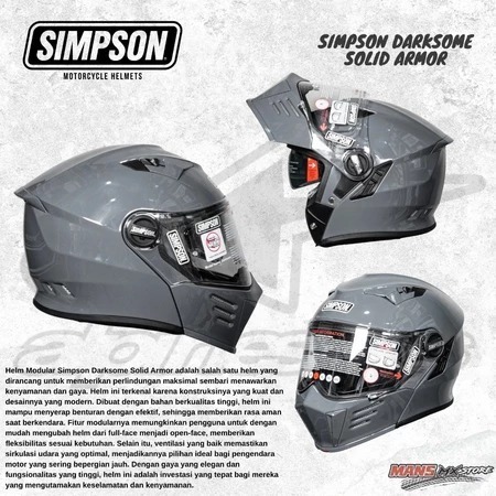 HELM SIMPSON DARKSOME SOLID ARMOR HELMET SIMPSON MODULAR ORIGINAL