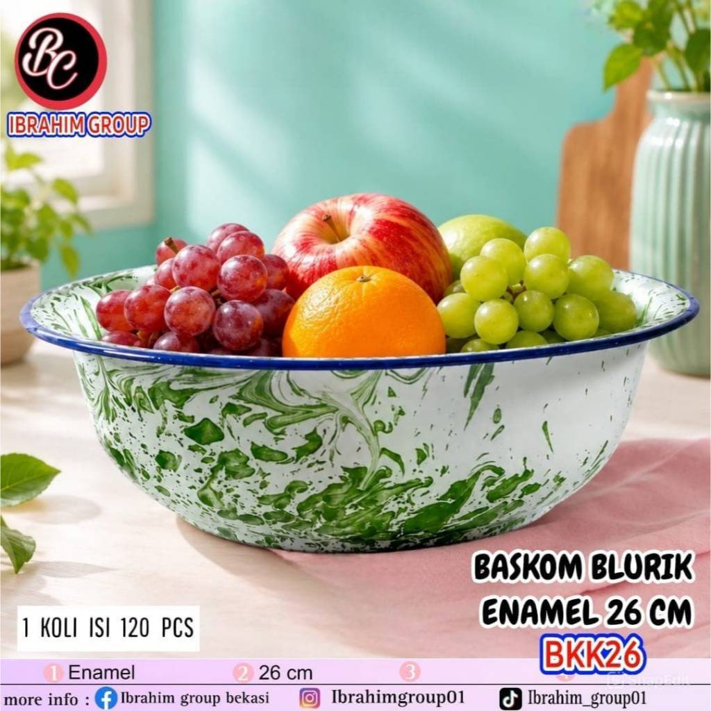 Baskom Enamel Blurik / Baskom Enamel Jadul Motif Loreng