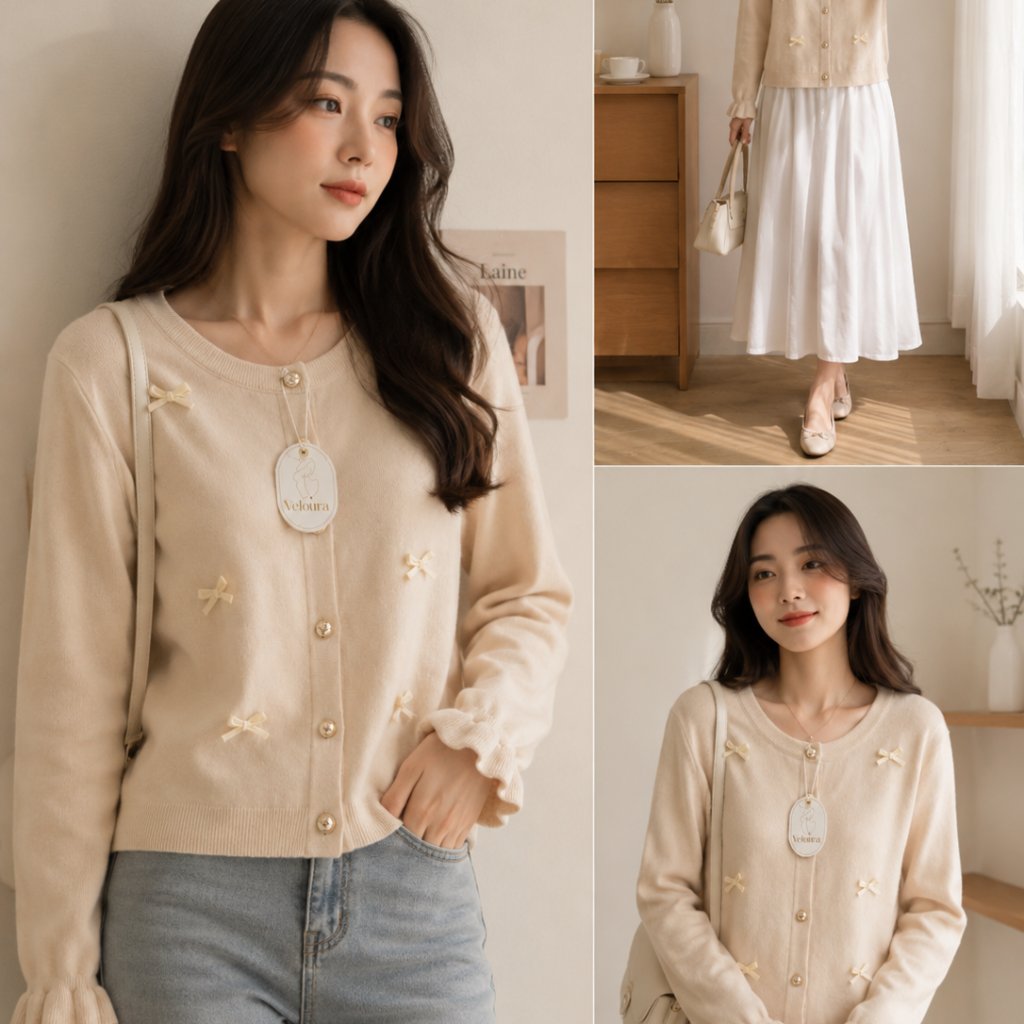 DP | Veloura Madelyn Ribbon Cardigan | Soft Knit