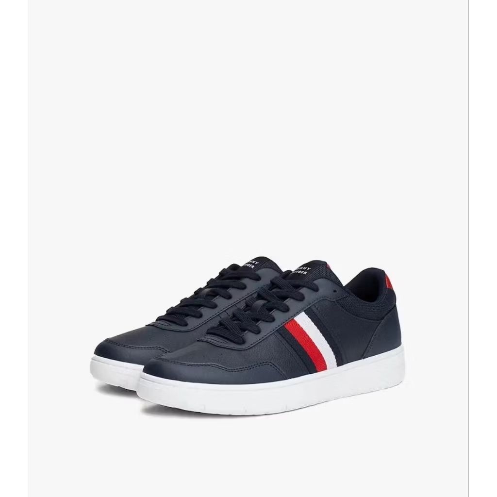 Sepatu Kets TOMMY HILFIGER Clear Signature Tape Basketball Trainers Sepatu Kasual Pria