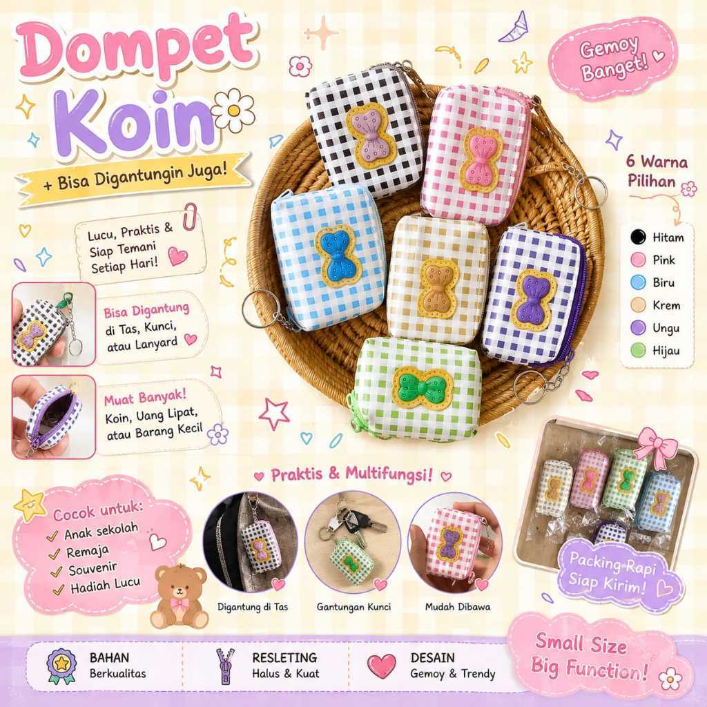 GROSIR - DOMPET KOIN - DOMPET MINI LUCU