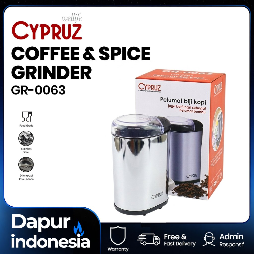 Cypruz GR-0063 Coffee dan Spice Grinder