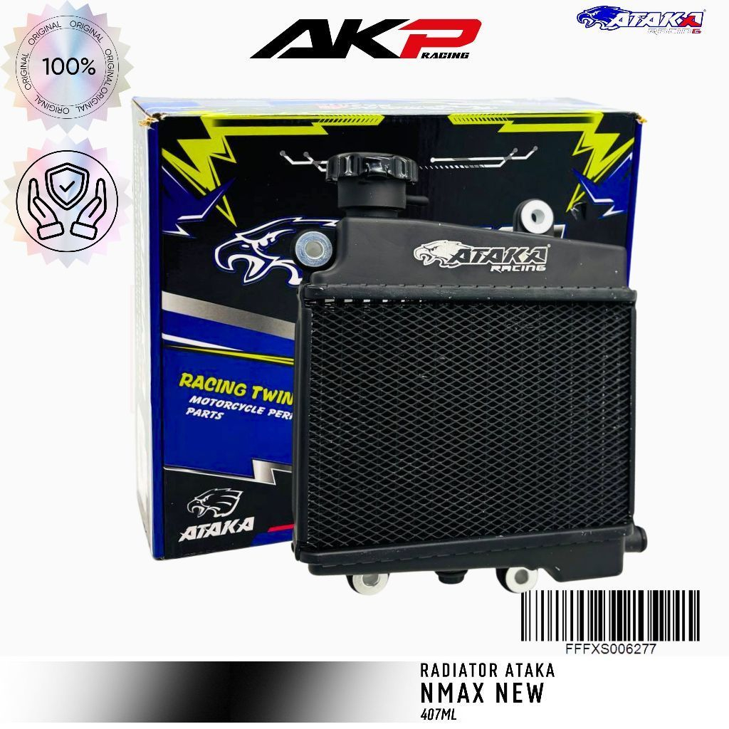 ATAKA Racing Aluminium Radiator NMax New Black 407mL - Radiator Almu Aerox Original Ataka Malaysia