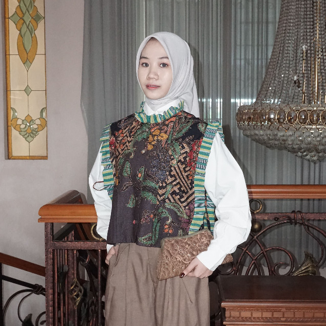 Runa Vest - Vest Tali Wanita Batik Mix Lurik