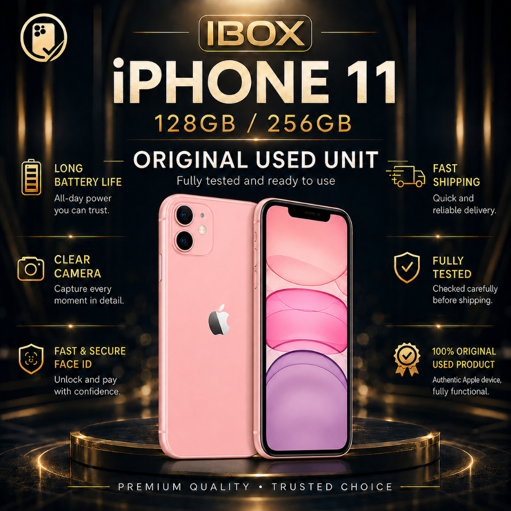 ORIGINAL IPhone 11 IBOX MULUS HP IP 11 64GB /128GB FULLSET IP11 AIPHONE SECOND LIKE NEW COLOR WHITE/