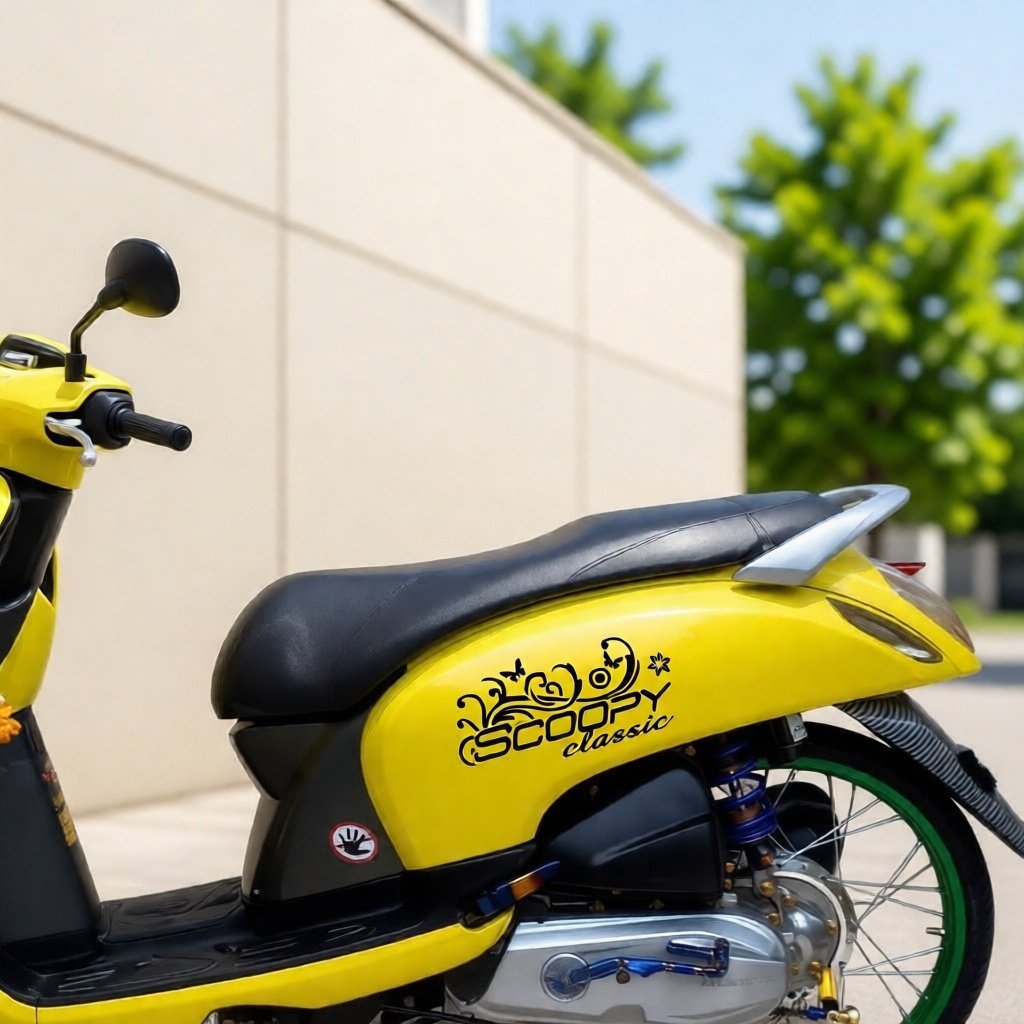 stiker scoopy classik triball bunga cutting sticker motor murah