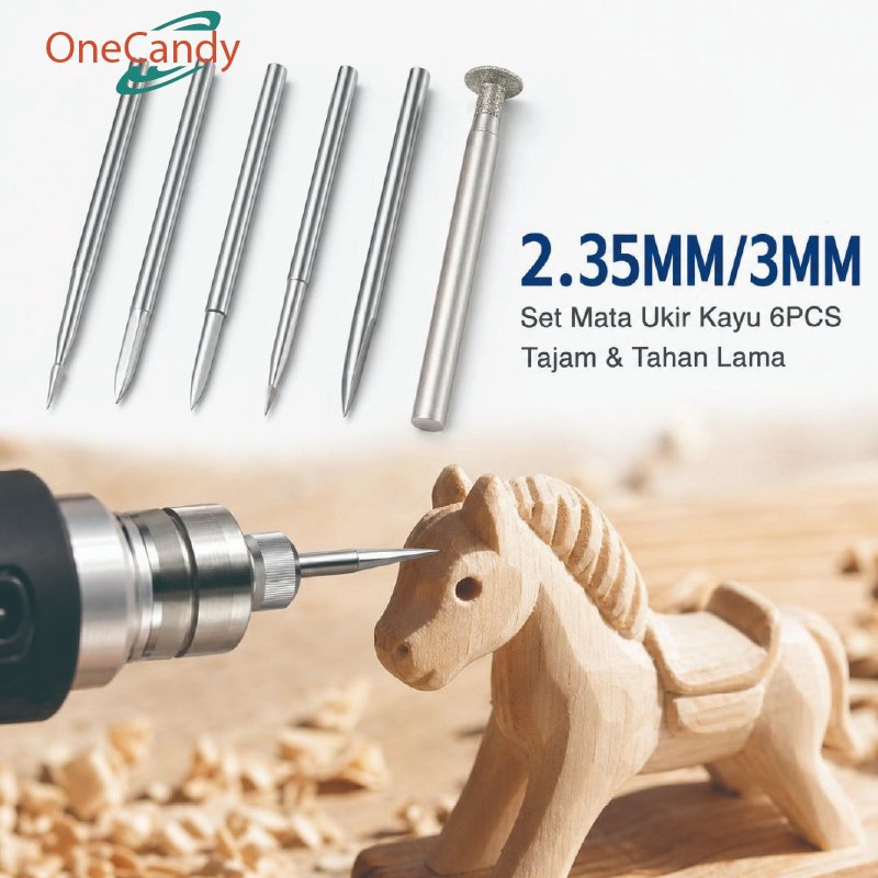 6PCS Mata Bor Ukir Kayu 2,35MM 3MM Untuk Alat Putar Mata Bor Kikir Ukir Kayu HSS Kualitas Tinggi Unt