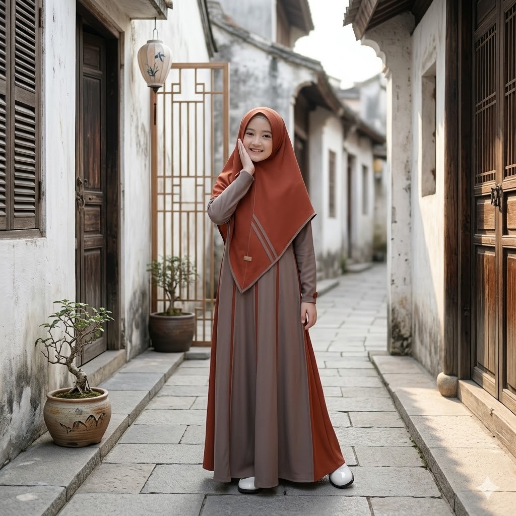GAMIS SET HIJAB MYZTA INAYA GESY BATA SET HIJAB DEWASA BUSUI BEST SELLER - SARIMBIT IBU ANAK BIG SIZ