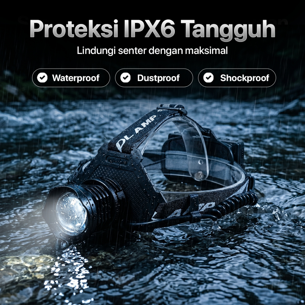 Litwod Senter Headlamp LED XHP70 1000 Lumens