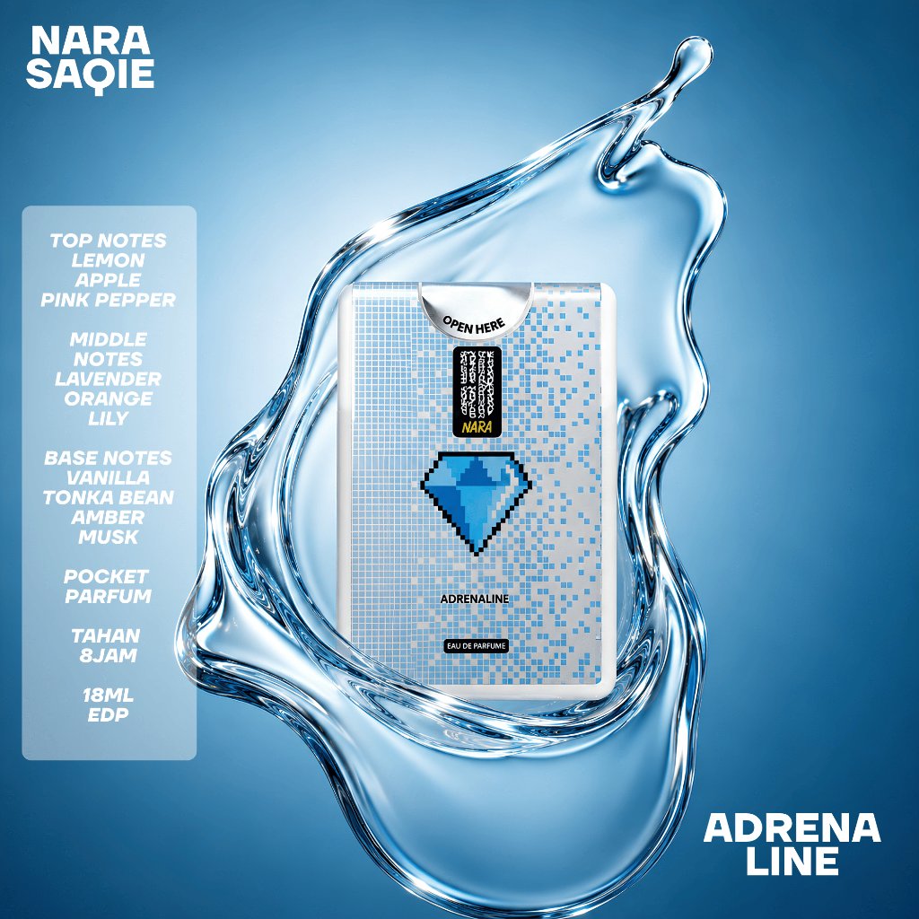 Parfum Pria Tahan Lama NARASAQIE Adrenaline 18ml | Pocket Parfum Premium Fruity Woody Fresh