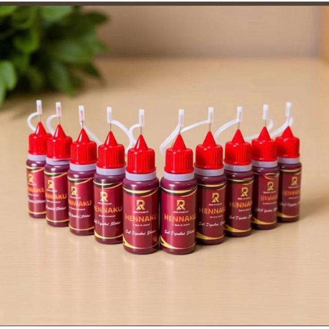HENNAKU By RA 5 botol / henna awet tahan lama / henna halal / henna warna pekat / henna maron origin