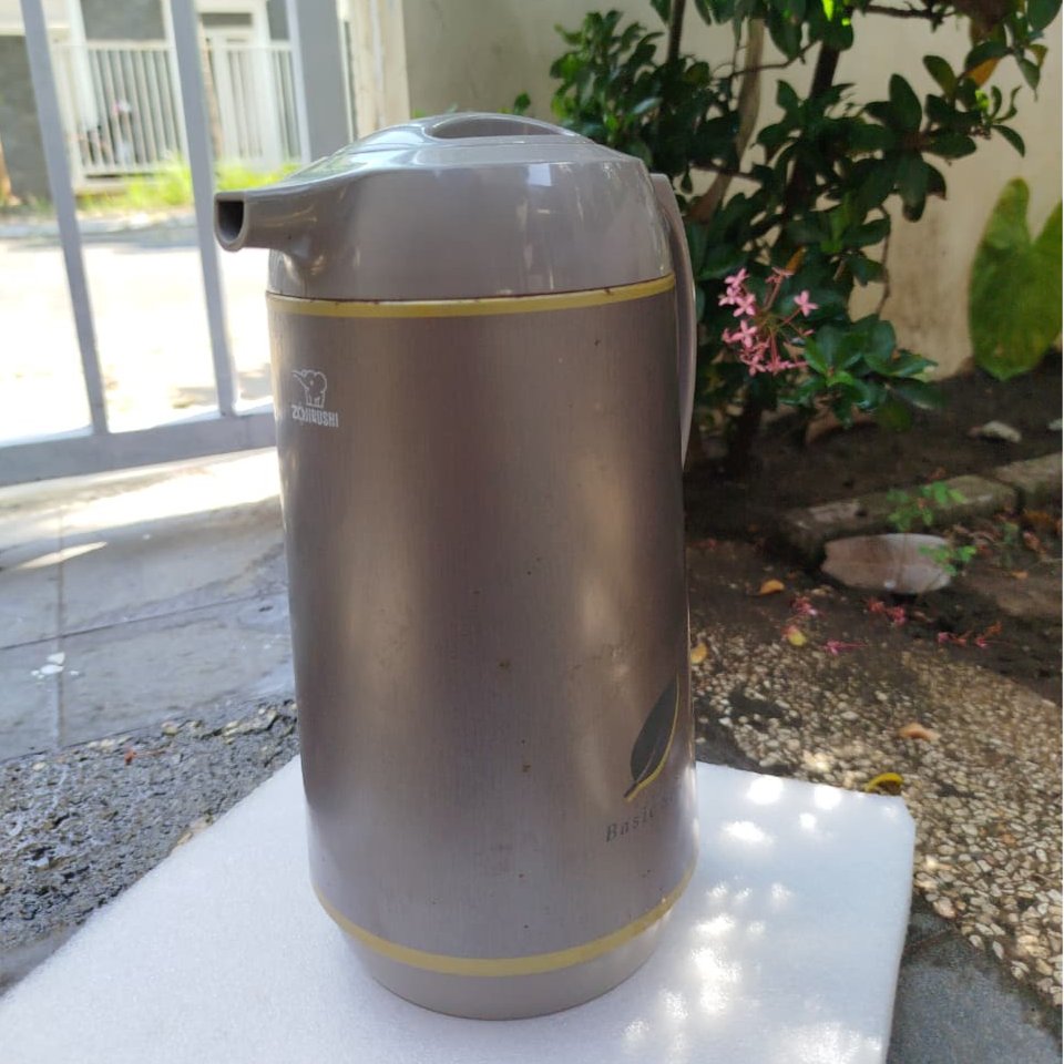 Termos Zojirushi AHGB-10 TD Handy Pot Termos Kaca - 1 Liter [Coklat Tua] SECOND