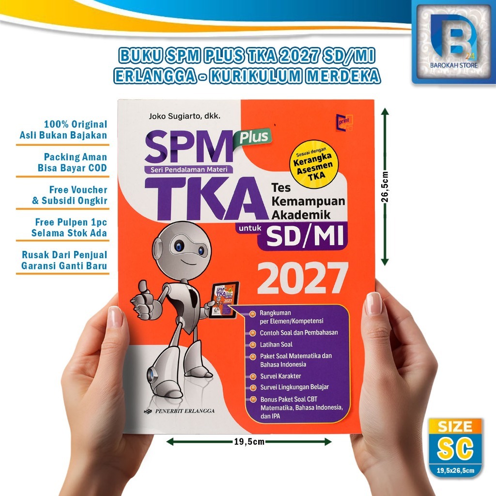 SPM Plus TKA SD Kelas 6 2026/2027 Erlangga Original Free Pulpen