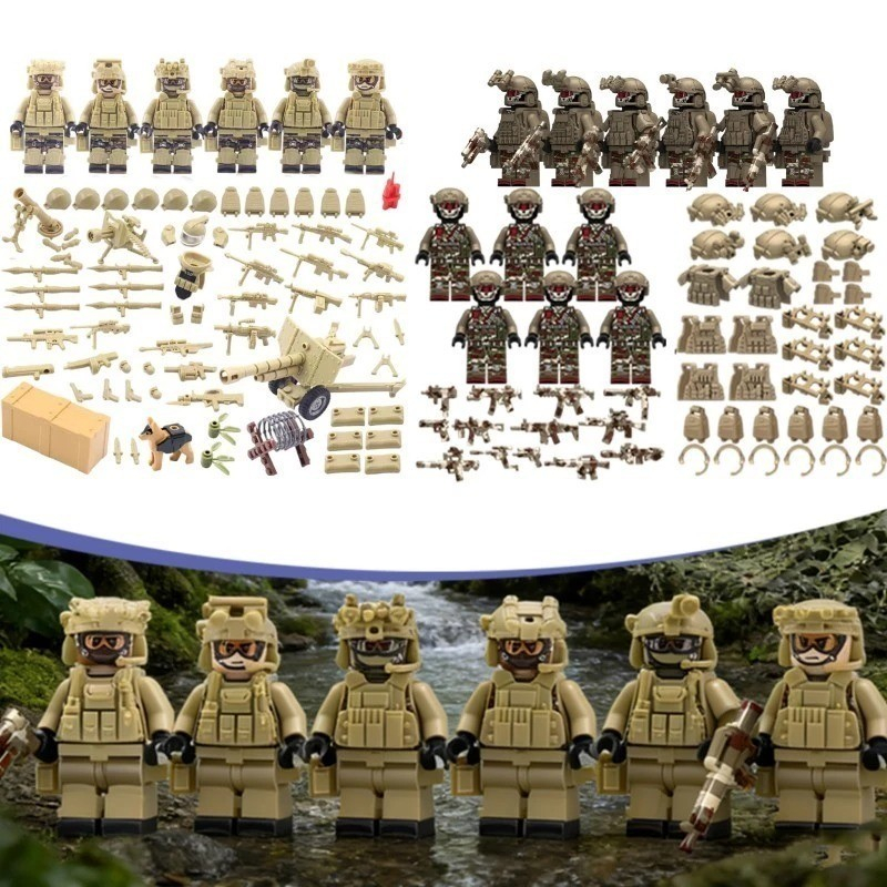 SRF - TERBARU 1Set Mainan Robot Military Minifigure Army Swat Team Mainan Militer Minifigure