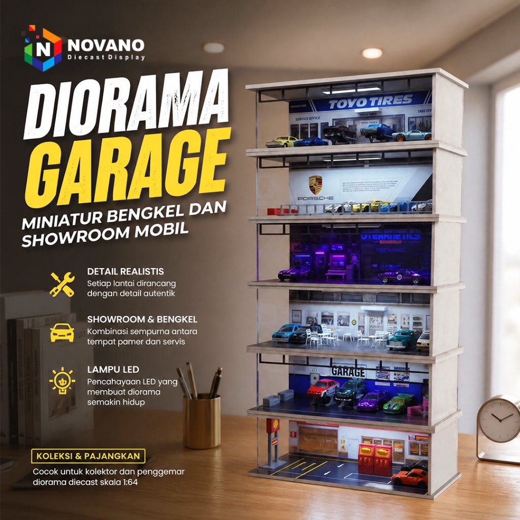 Hotwheels Diorama Garage – Miniatur Bengkel dan Showroom Mobil