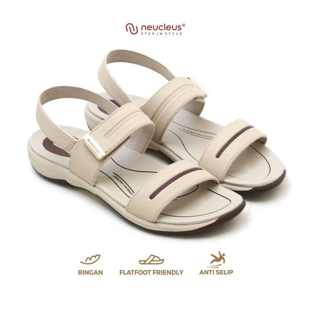 Neucleus Sandal Wanita Twist-02 Slingback Sol 3cm Empuk Ringan Anti Slip Size 37-40 Warna Kalem