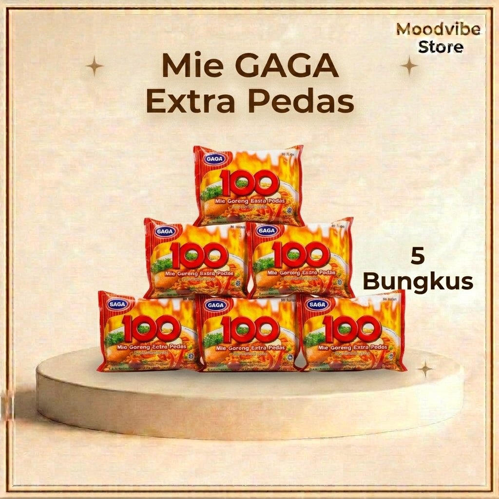MIE GAGA 100 GORENG EXTRA PEDAS (5 BUNGKUS)