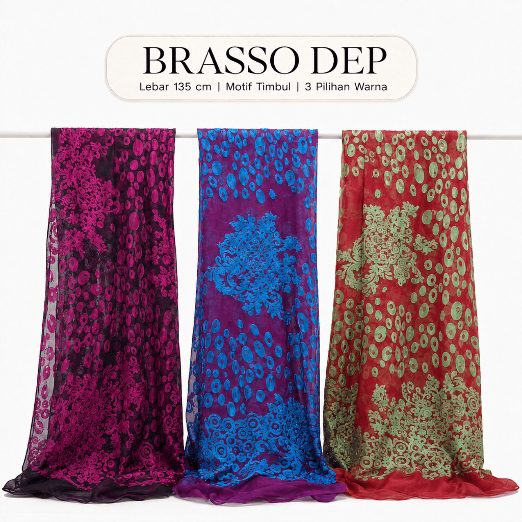 SALE (KLIK 2X UNTUK PEMBELIAN 1 YARD) Kain Brasso Dep 1652 Lebar 137cm