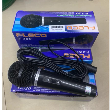 Mic FLECO F320 Mix Speaker Kabel Aux 6.5mm Mik Karaoke Profesional