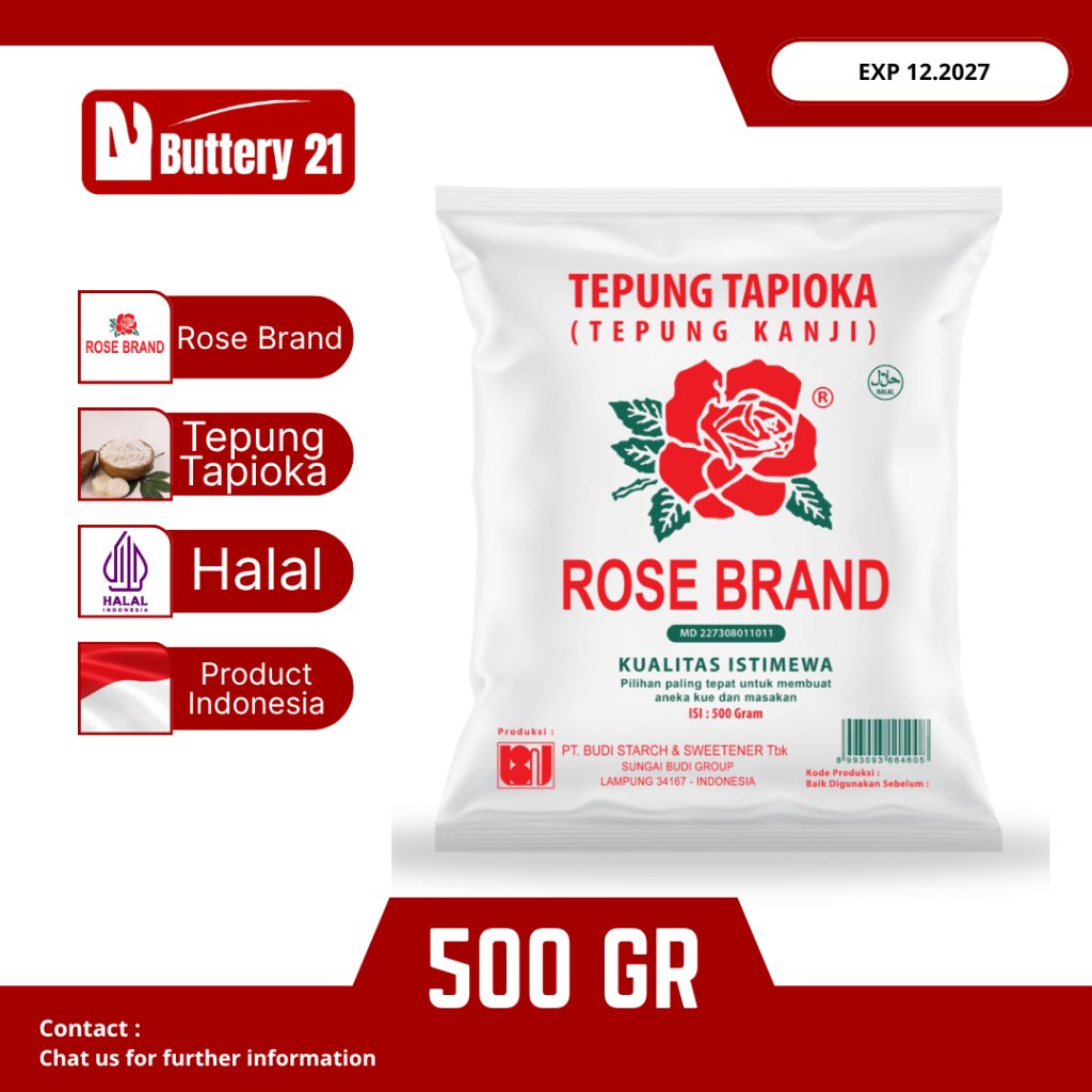 ROSE BRAND TAPIOKA 500 GR/TEPUNG KANJI/TEPUNG TAPIOKA/TAPIOKA ROSE BRAND/ROSEBRAND TAPIOKA