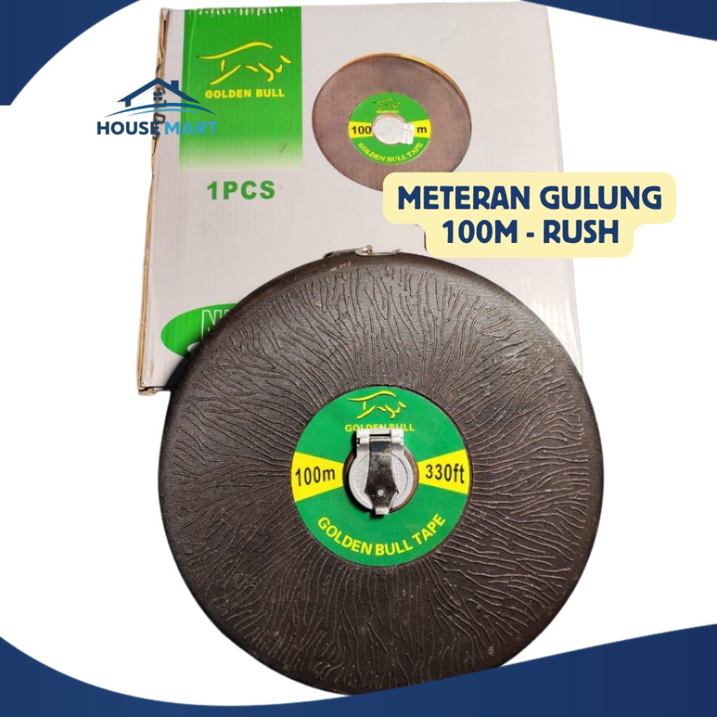 METERAN GULUNG 100M RUSH / METERAN BULAT 100METER/30FT METERAN KAIN / METERAN JALAN 100METER RUSH BA