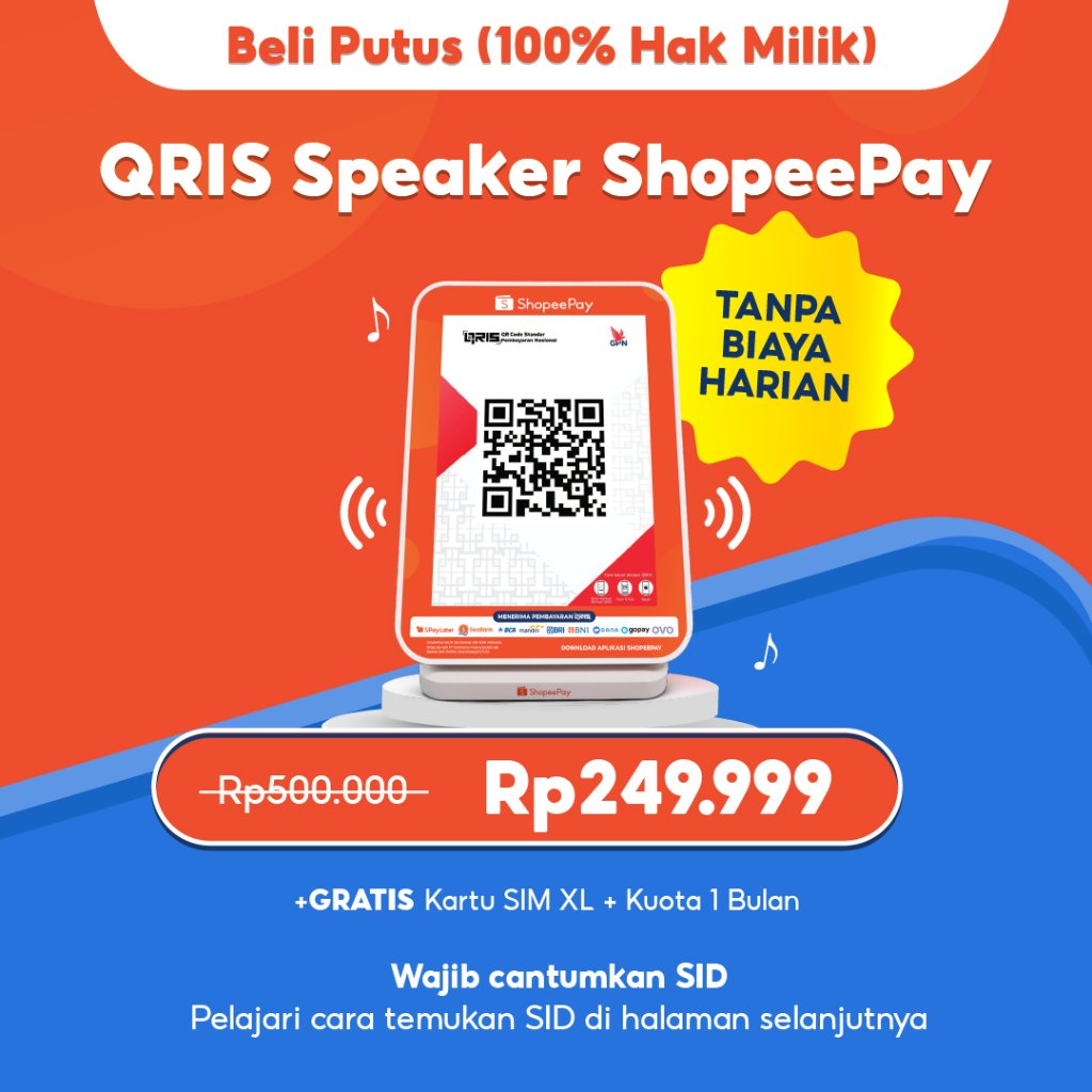 [Tanpa Biaya Harian] QRIS Speaker ShopeePay