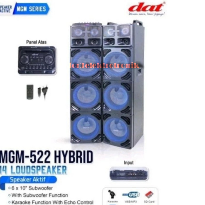 DAT MGM-522 HYBRID LOUDSPEAKER AKTIF 6 SUBWOOFER 10 INCH FULL BASS
