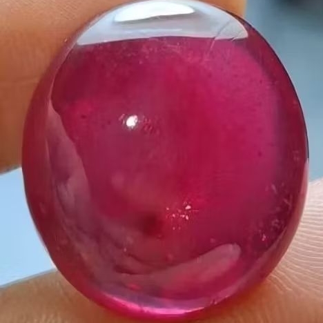 Natural Ruby 39.65 ct 22x20mm Red Pigeon Blood Color Merah Delima Cabochon Jumbo Ruby Corundum