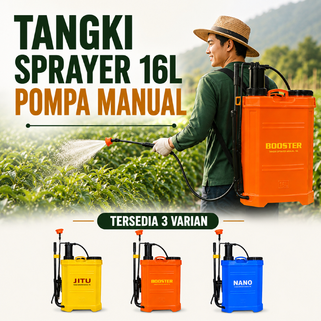 Tangki Sprayer 16L Pompa Manual Backpack Sprayer Pertanian Tersedia 3 Varian NANO JITU BOOSTER Bahan