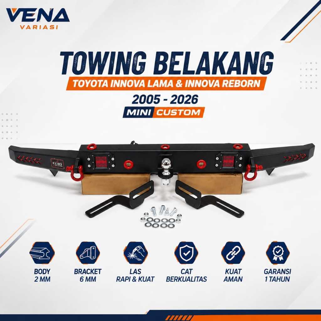 Towing Belakang TOYOTA INNOVA LAMA & INNOVA REBORN 2005 - 2026 Mini Custom