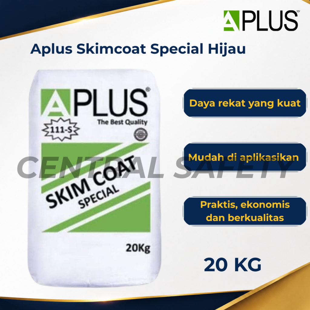 Plamir Tembok Aplus Hijau - Aplus Skimcoat Special Hijau Kemasan 20kg