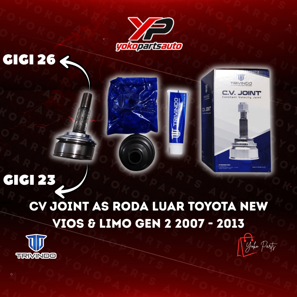 CV Joint As Roda Luar Toyota New Vios & Limo Gen 2 2007 - 2013 Trivindo