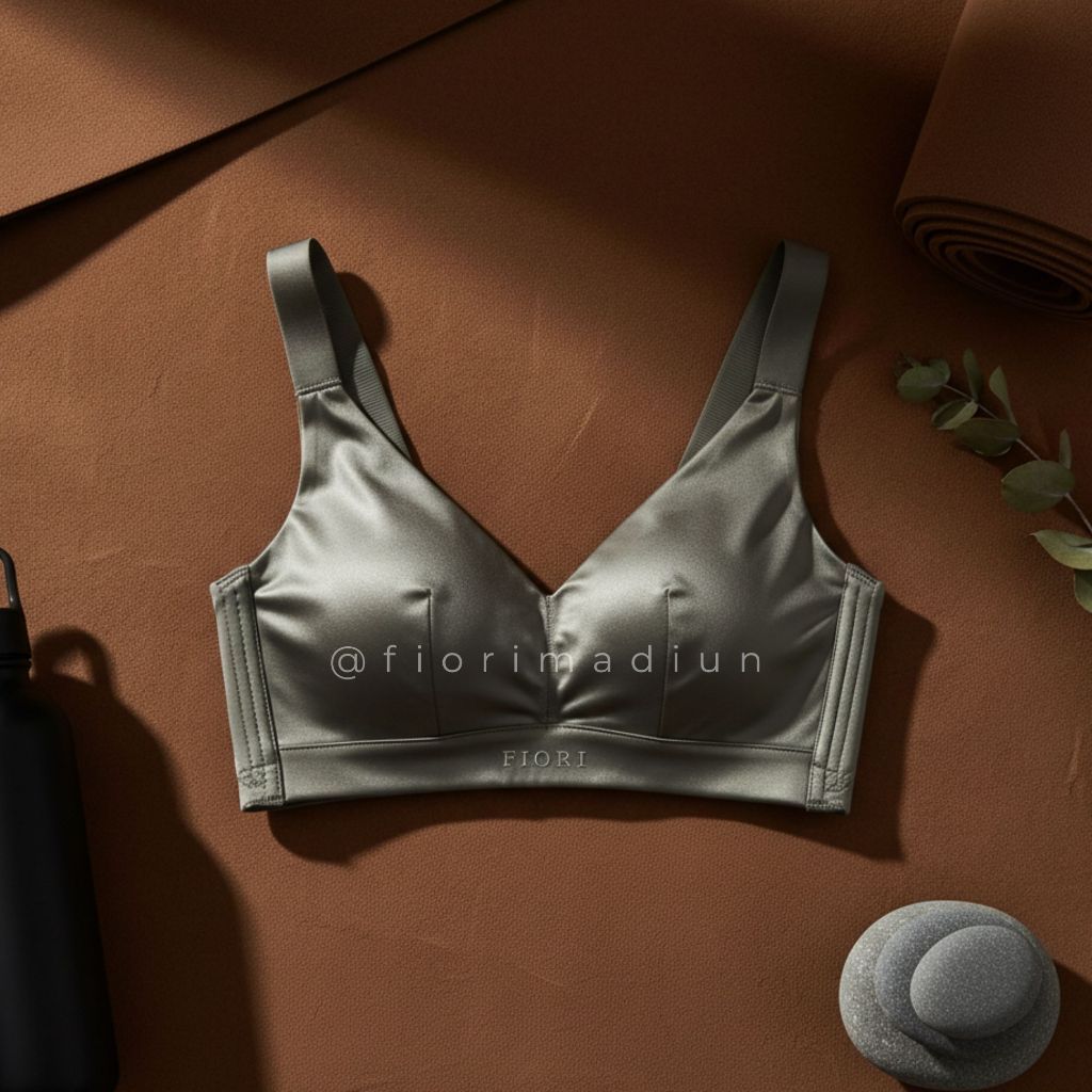 Fiori Brianna Bra Bh Wanita Wireless Full Cup Non-pad Tipis Seamless Polos Bahan Nylon Spandex Warna
