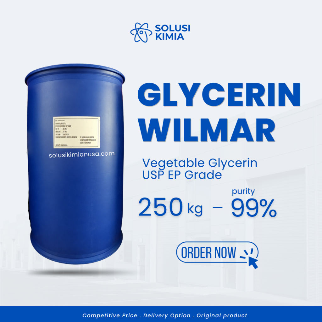 Glycerin VG Wilmar USP Grade Drum 250 Kg Vegetable Glycerin Food Kosmetik Farmasi
