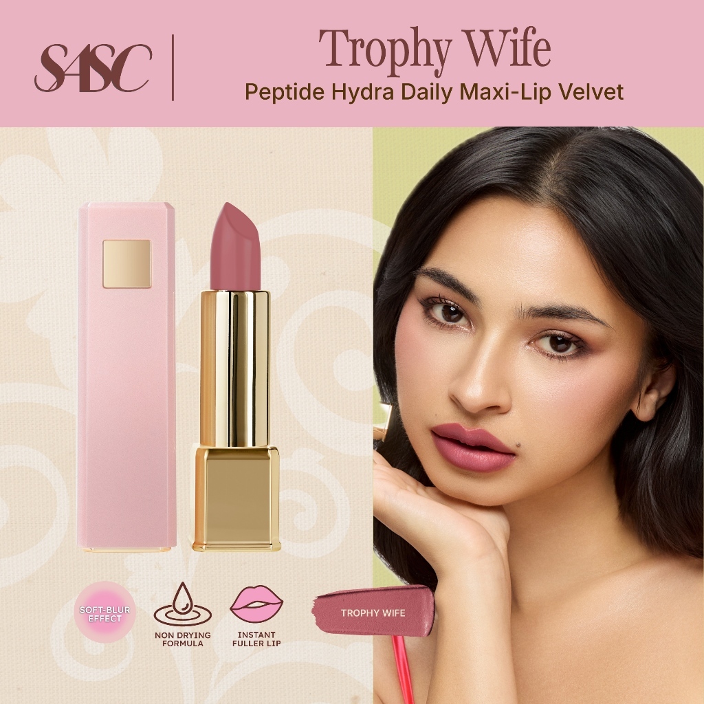 SASC P.H.D Maxi-Lip Velvet Lipstick Plump Effect - Trophy Wife (Cool Light to Warm Undertone)